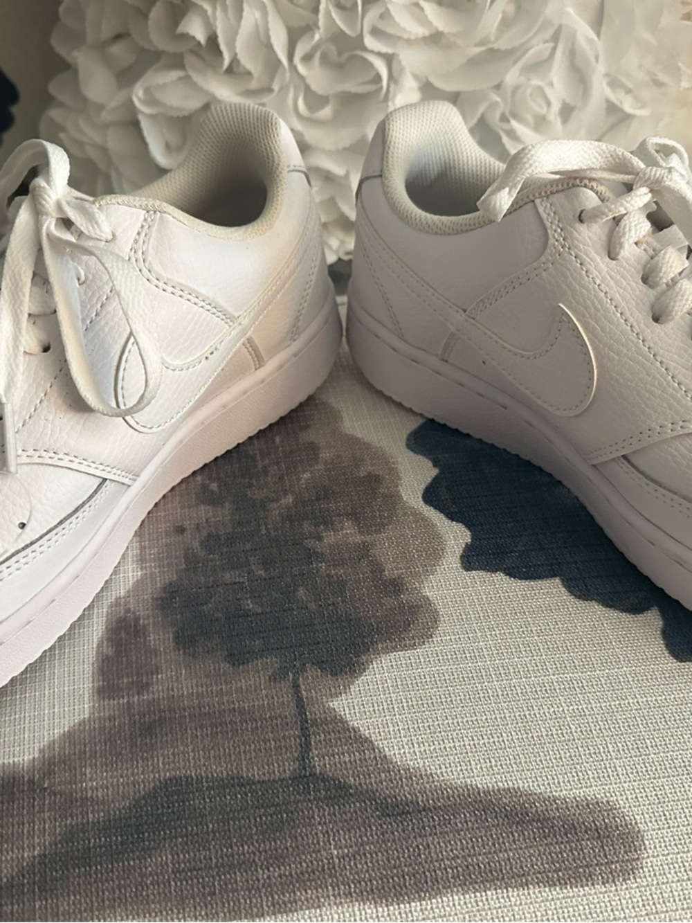 Nike White Leather Low-Top Sneakers